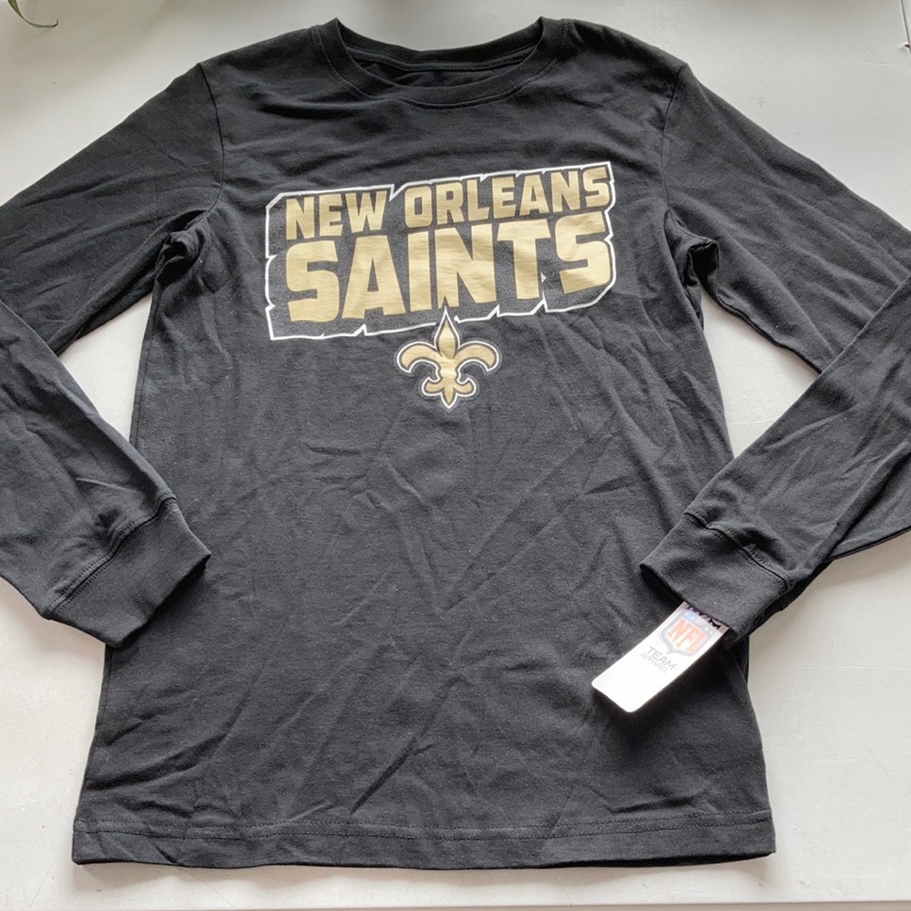 NWT NFL New Orleans Saints Boy’s Long Sleeve T-shirt Size Large 12/14